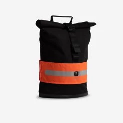 BTWIN BANDEAU DE VISIBILITE DE SAC JOUR NUIT ORANGE FLUO