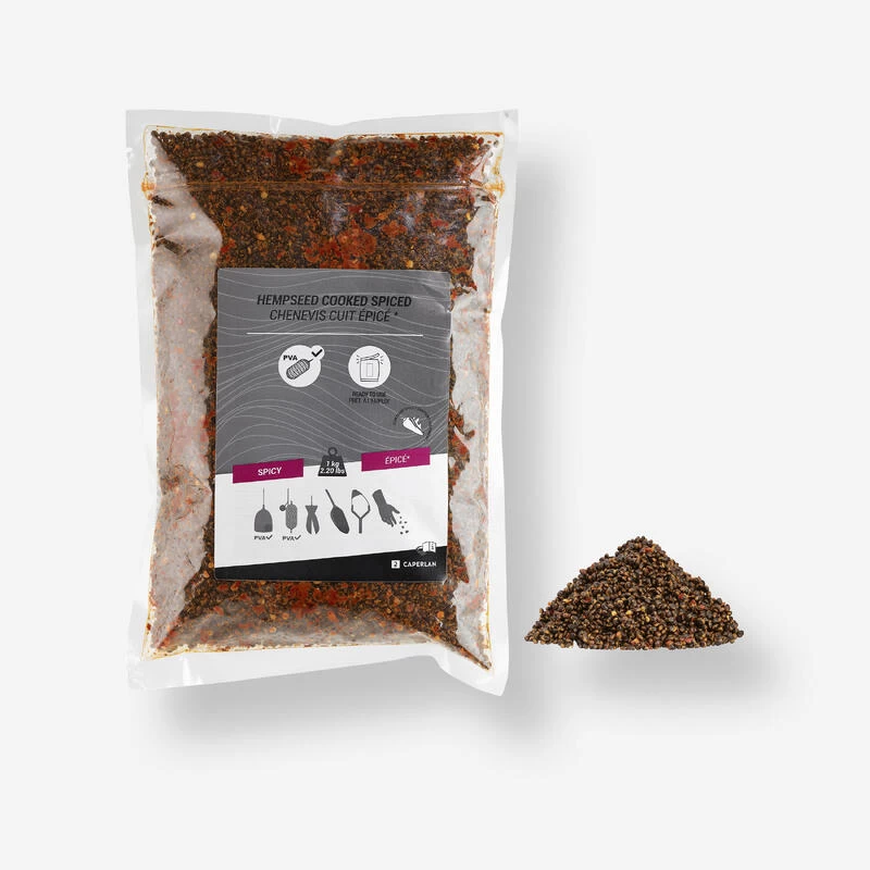 Chènevis épicé Cuit 1kg Graines Pêche De La Carpe 3 Chènevis épicé Cuit 1kg Graines Pêche De La Carpe