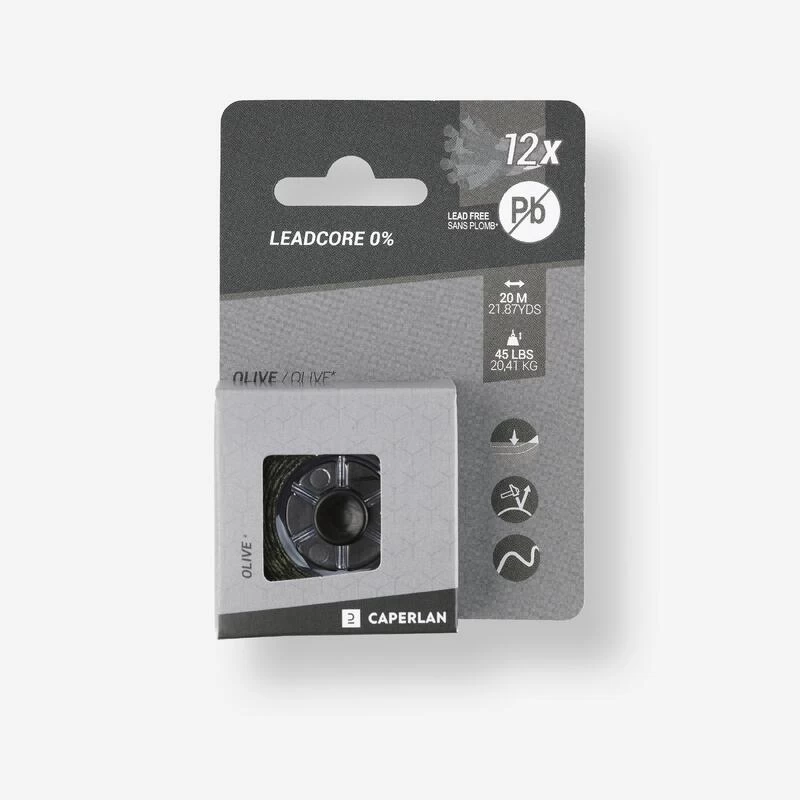 Leadcore 0% Olive 45lbs 20m Pêche De La Carpe 3 Leadcore 0% Olive 45lbs 20m Pêche De La Carpe