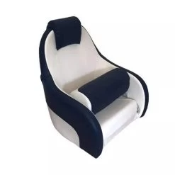 SIÈGE PILOTE DELUXE - BLANC / BLEU -Fishing Shop siege pilote deluxe blanc bleu 3